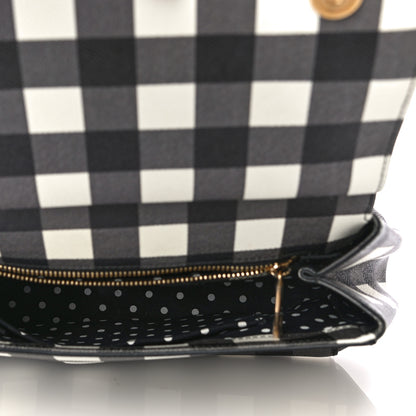 Dolce & Gabbana Dauphine Print Checker Medium Miss Sicily Satchel Black White 5 of 18