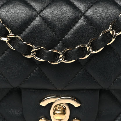 Chanel Lambskin Quilted Mini Rectangular Flap Black 8 of 13