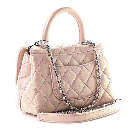 Chanel Iridescent Caviar Quilted Extra Mini Coco Handle Flap Light Pink 2 of 8