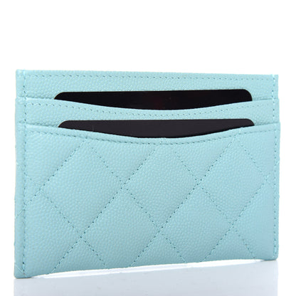 Chanel Caviar Quilted Card Holder Light Blue 3 of 8