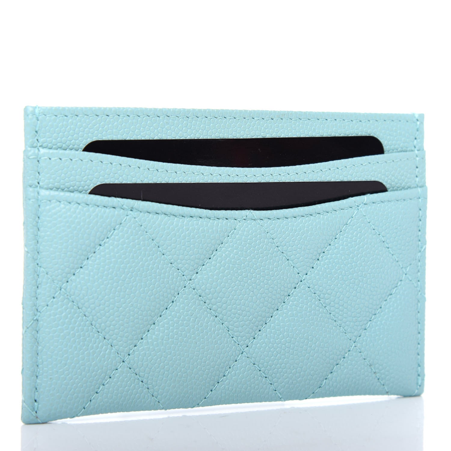 Chanel Caviar Quilted Card Holder Light Blue 3 of 8
