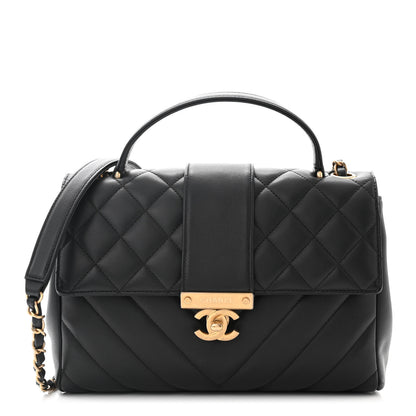 Chanel Calfskin Quilted Chevron In The City Bag Black 1 of 11