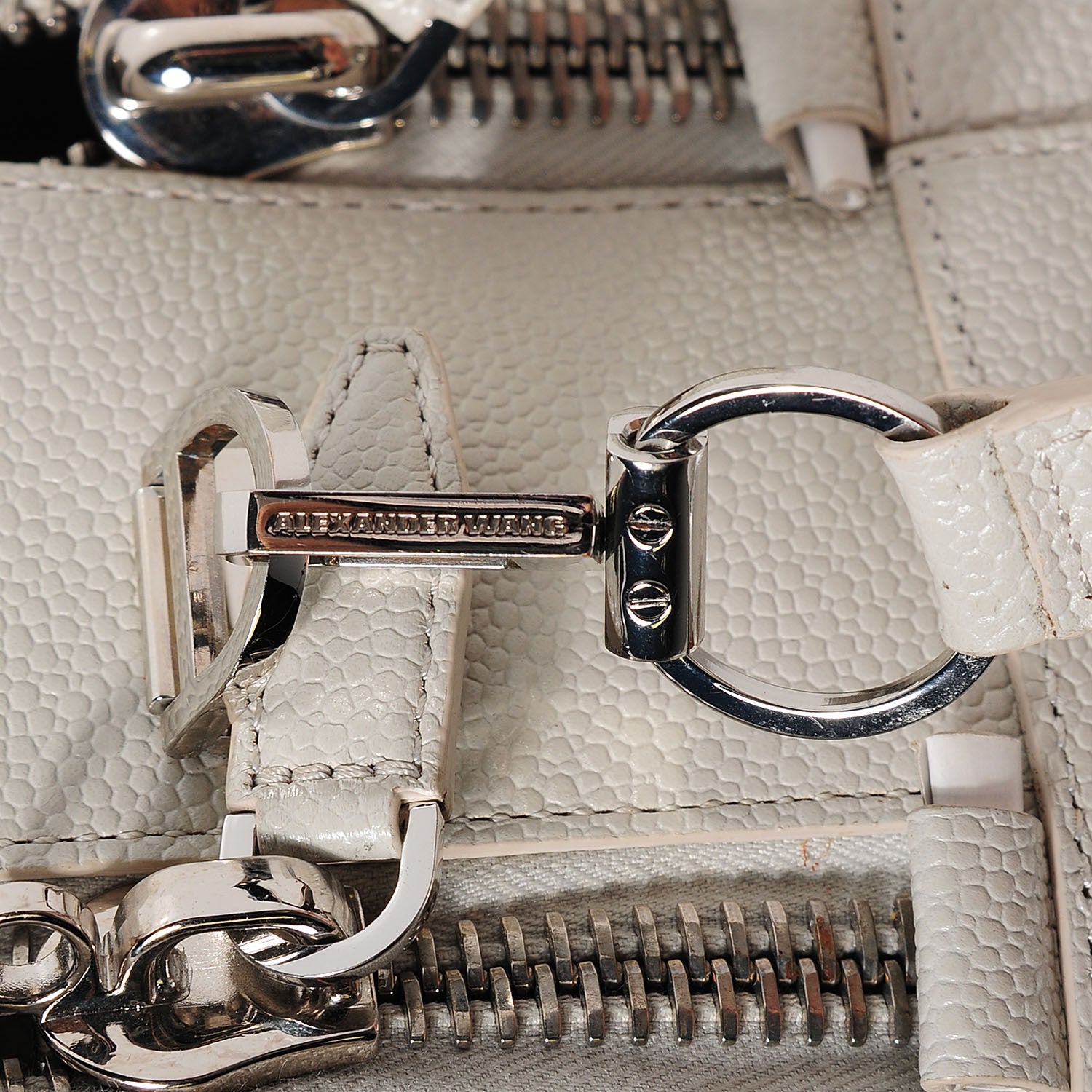 Alexander Wang Textured Calfskin Dimanche Satchel Light Heather Grey 8 of 8