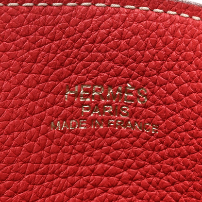 Hermes Taurillon Clemence Double Sens 45 Reversible Tote Rubis Bougainvillea 9 of 25