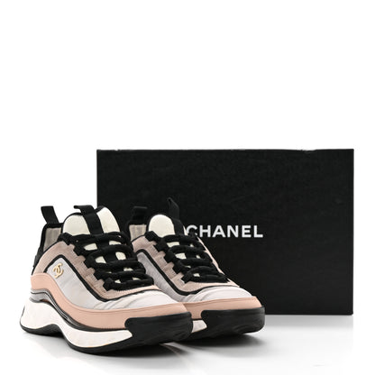 Chanel Suede Calfskin Mixed Fibers CC Sneakers 39 Pink Grey 13 of 13