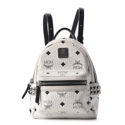 MCM Visetos Side Stud X-Mini Stark Bebe Boo Backpack White 1 of 8