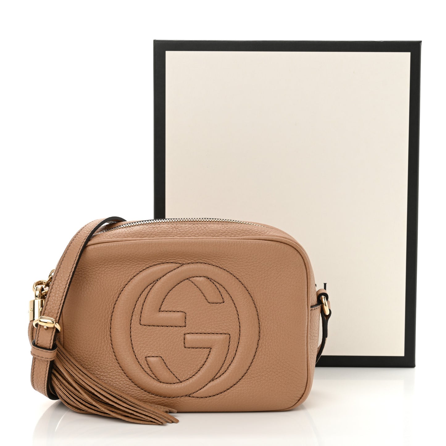 Pebbled Calfskin Small Soho Disco Bag Rose Beige