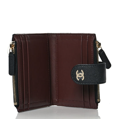Chanel Caviar Quilted Compact Zipped Pocket Wallet Black 5 of 8