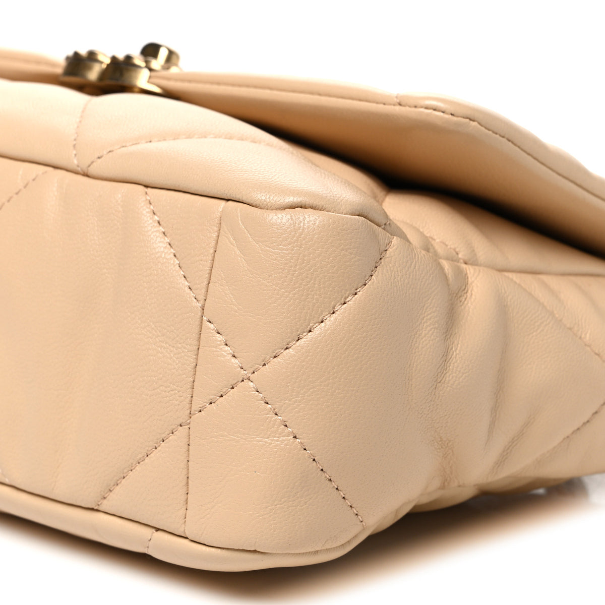 Chanel Goatskin Quilted Medium Chanel 19 Flap Beige 10 of 11