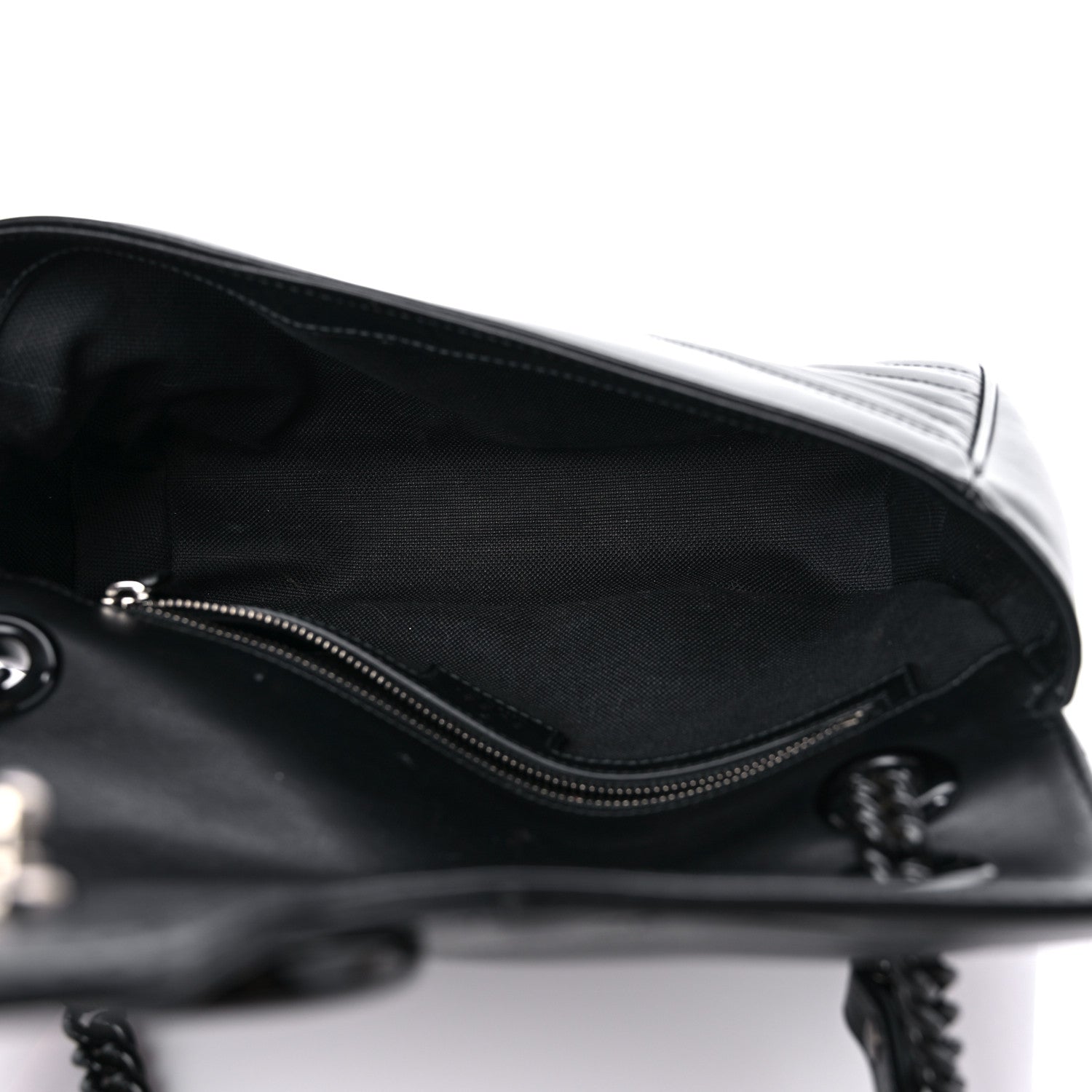 Gucci Calfskin Matelasse Monochrome Small GG Marmont Shoulder Bag Black 5 of 12