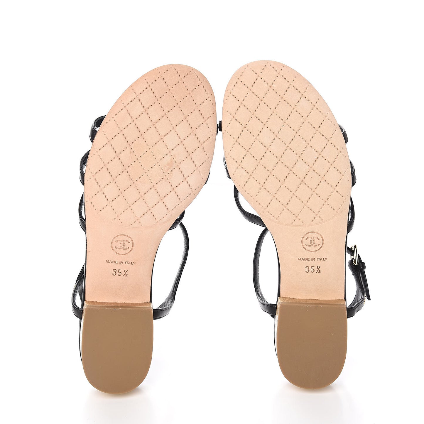 Calfskin Camellia Sandals 35.5 Black