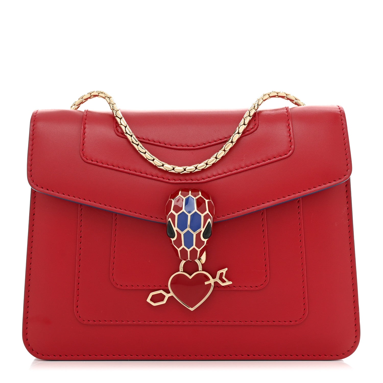 Bulgari Calfskin Serpenti In Love Forever Crossbody Bag Red 1 of 10