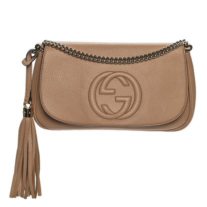 Gucci Pebbled Calfskin Medium Soho Flap Crossbody Camelia 1 of 8