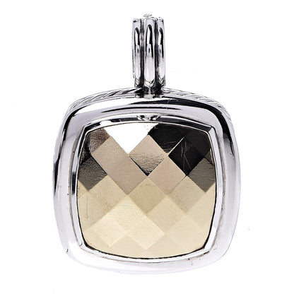 David Yurman Sterling Silver 18K Yellow Gold 20mm Albion Dome Enhancer Pendant 1 of 3