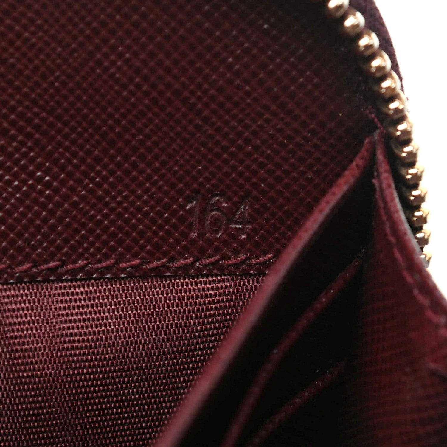 Prada Saffiano Chevron Zip Around Wallet Rubino 7 of 8