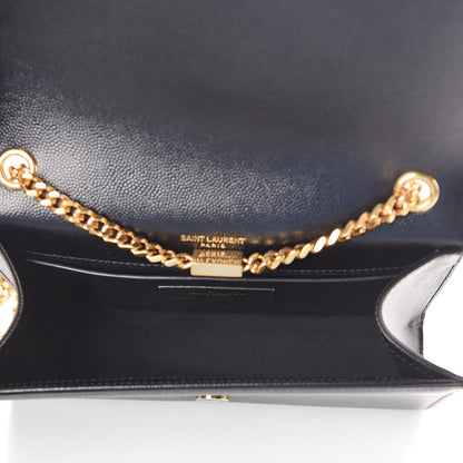 Saint Laurent Grain De Poudre Small Monogram Kate Satchel Black 5 of 9