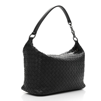 Bottega Veneta Nappa Intrecciato Small Shoulder Bag Black 3 of 10