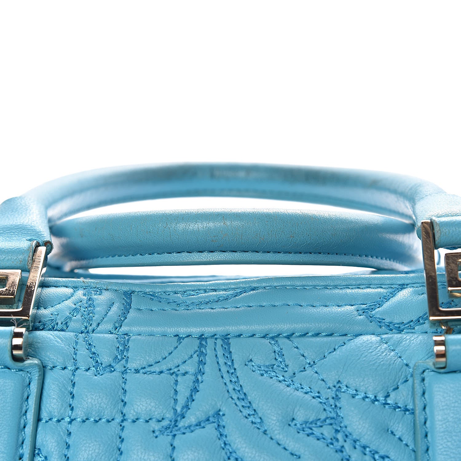 Versace Barocco Quilted Nappa Vanitas Demetra Bag Blue 10 of 17