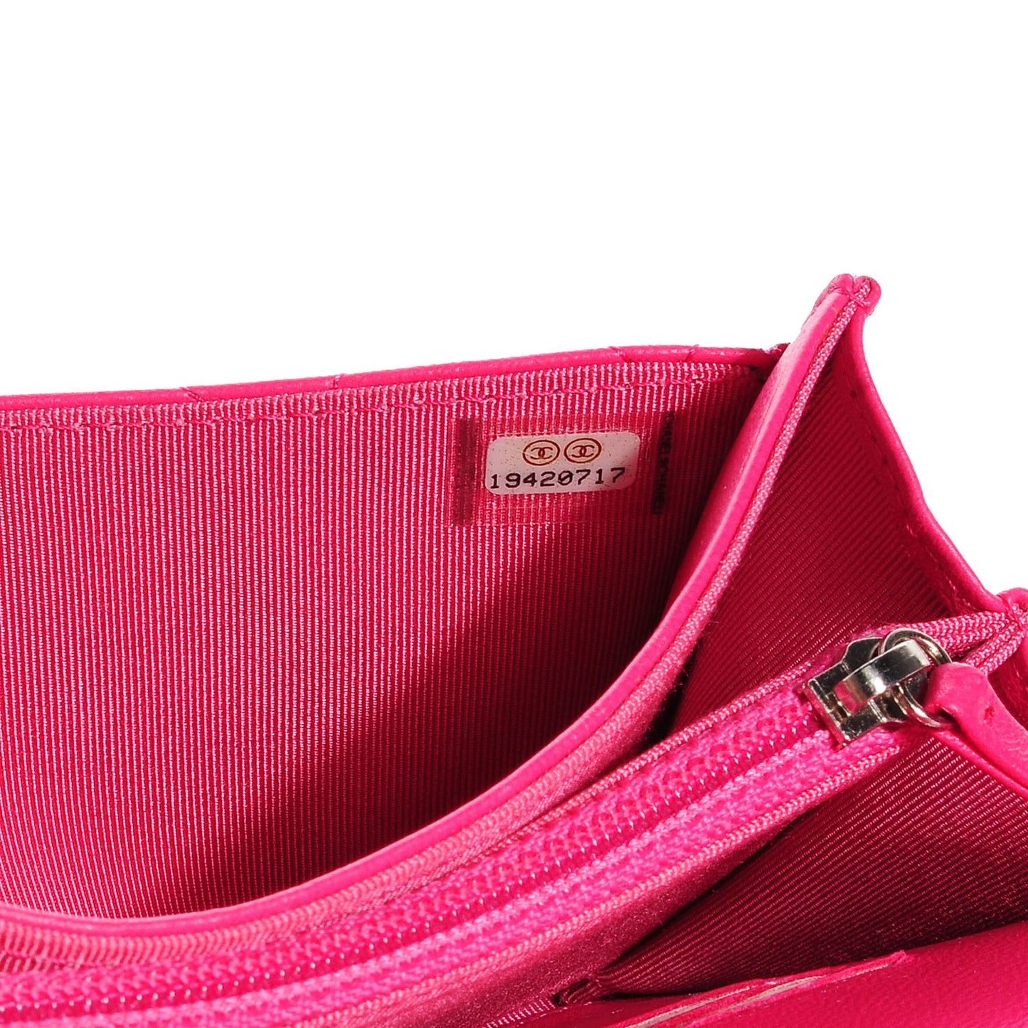 Lambskin Quilted Small Flap Wallet Dark Pink