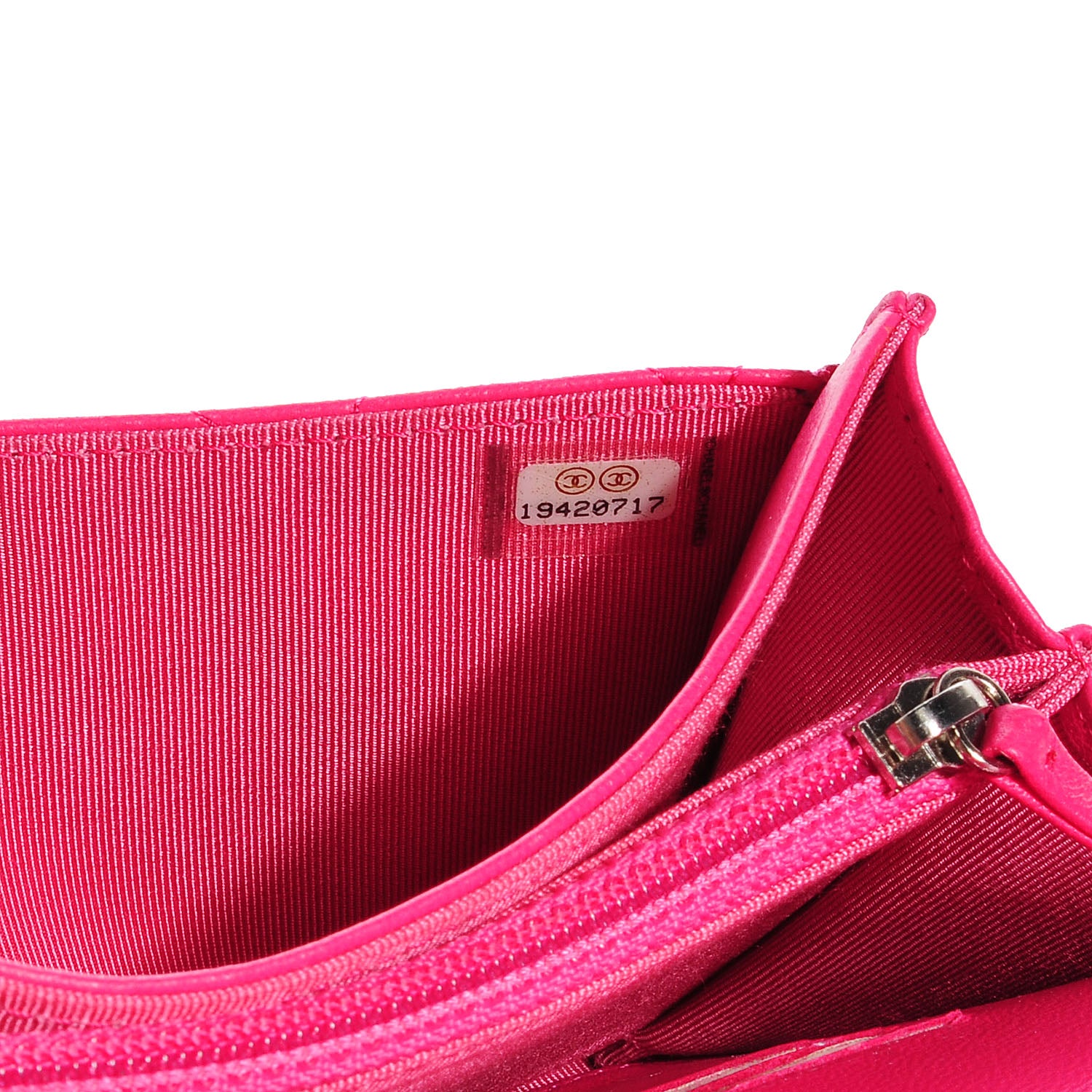 Chanel Lambskin Quilted Small Flap Wallet Dark Pink 8 of 10
