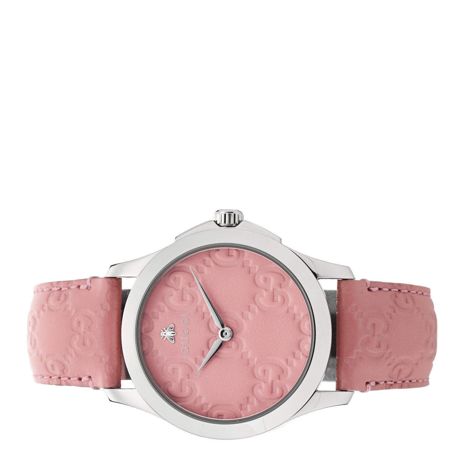 Gucci Stainless Steel Calfskin 38mm G-Timeless Quartz Watch Pink 2 of 5