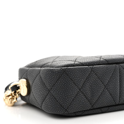 Chanel Iridescent Caviar Quilted Mini Coco Tassel Camera Case Black 9 of 11