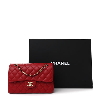 Chanel Lambskin Quilted Small Double Flap Red 11 of 11
