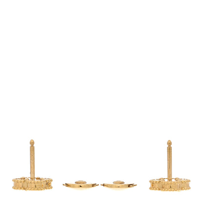 Van Cleef & Arpels 18K Yellow Gold Mother of Pearl Sweet Alhambra Earrings 3 of 4