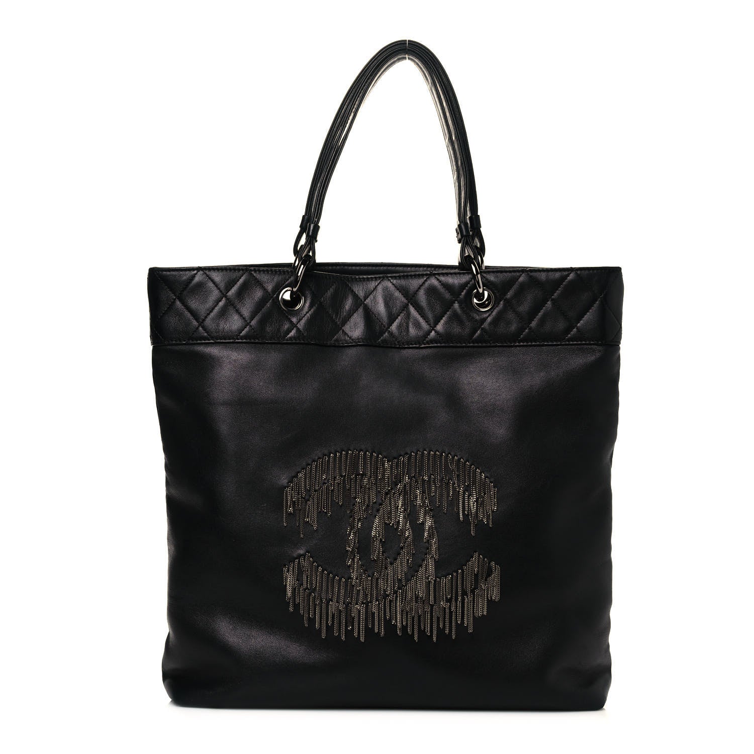 Chanel Lambskin Rock And Cabaret Chain Fringe Tote Black 1 of 12