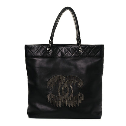 Chanel Lambskin Rock And Cabaret Chain Fringe Tote Black 1 of 12