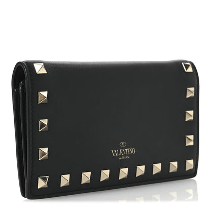 Valentino Garavani Calfskin Rockstud Bi-Fold Organizer Wallet Black 3 of 9