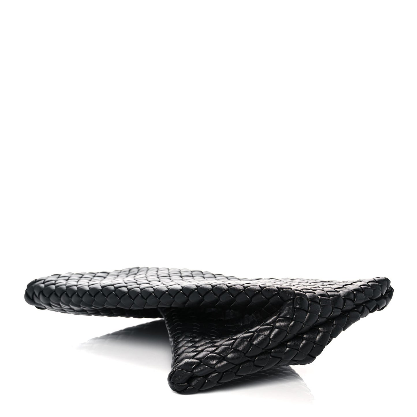 Nappa Intrecciato Crisscross Clutch Black
