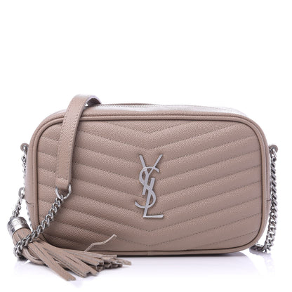 Saint Laurent Grain De Poudre Matelasse Monogram Mini Lou Camera Bag Pale Blush 1 of 9
