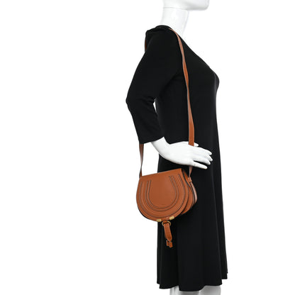 Chloe Grained Calfskin Small Marcie Saddle Bag Tan 3 of 13
