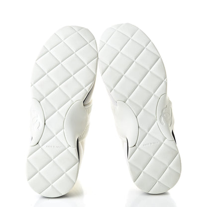 Chanel Stretch Fabric CC Sneakers 38.5 White 5 of 8