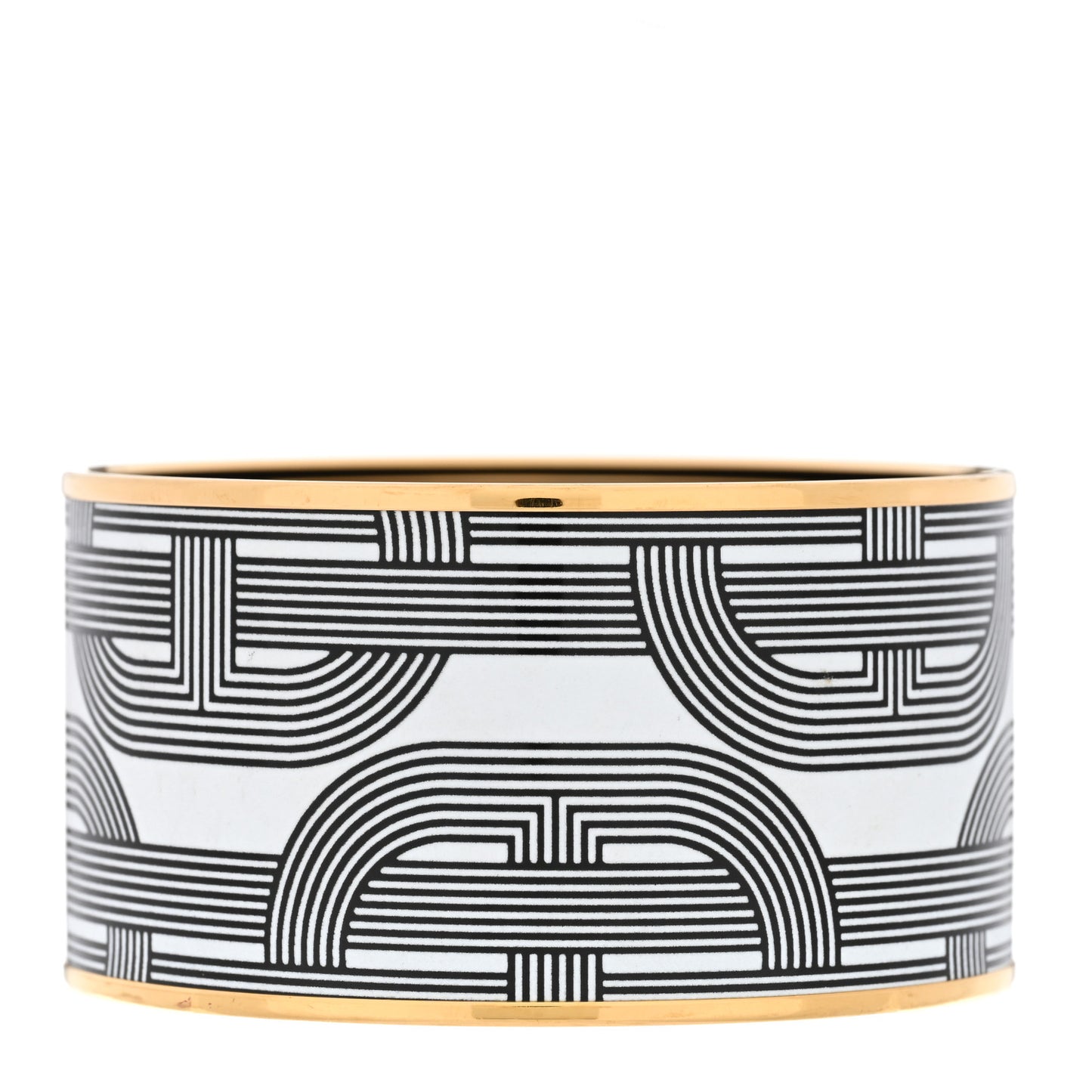 Enamel Printed Circuit 24 Faubourg Extra Wide Bracelet 70 Black White