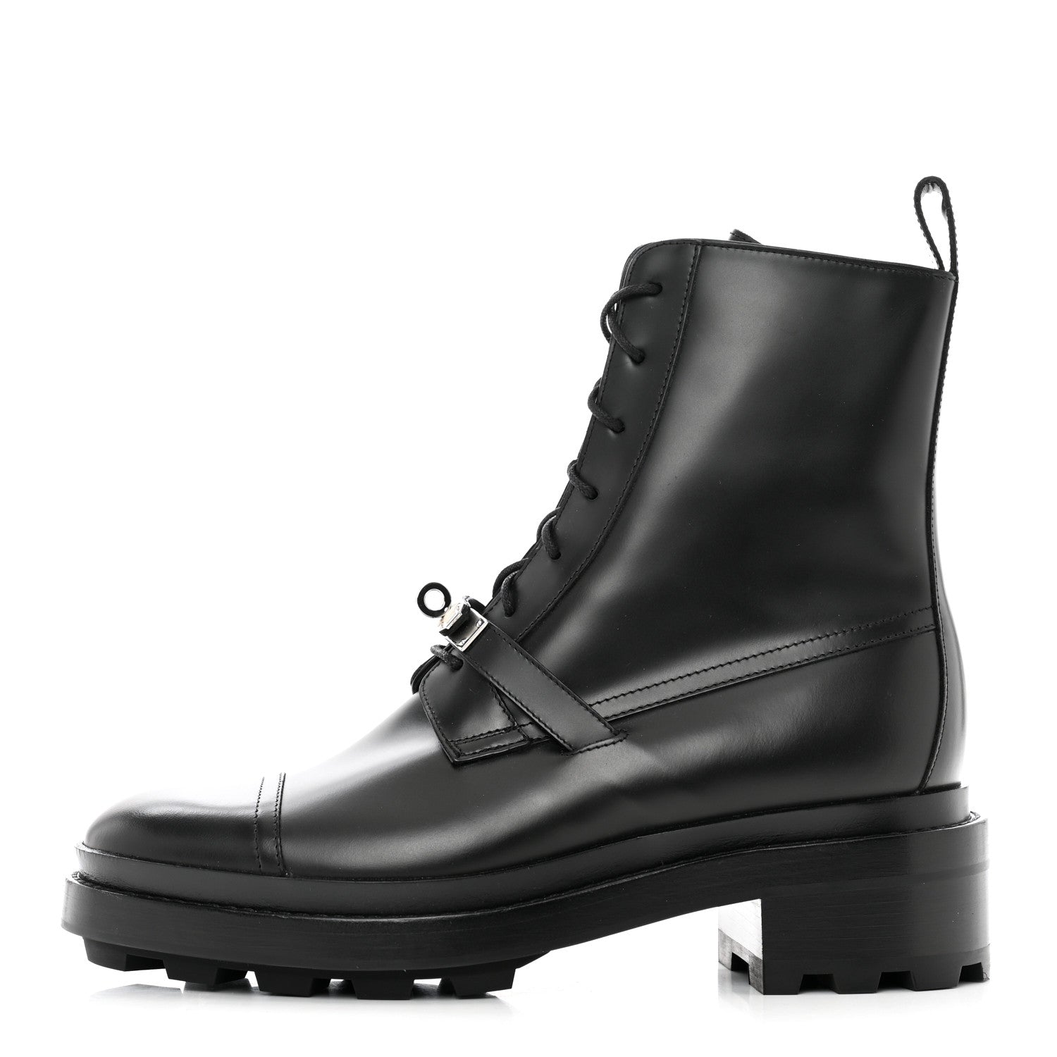 Hermes Glossed Calfskin Funk Ankle Boots 40 Black 1 of 9