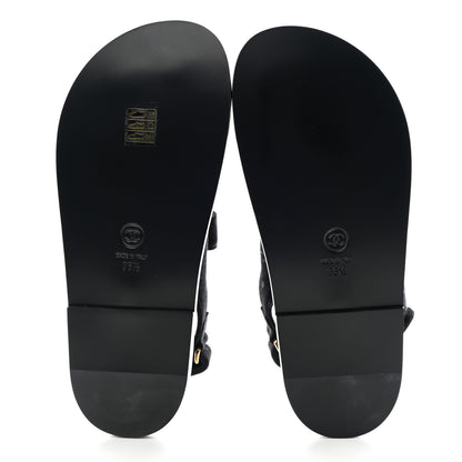 Chanel Denim Printed Dad Sandals 36.5 Black 5 of 13