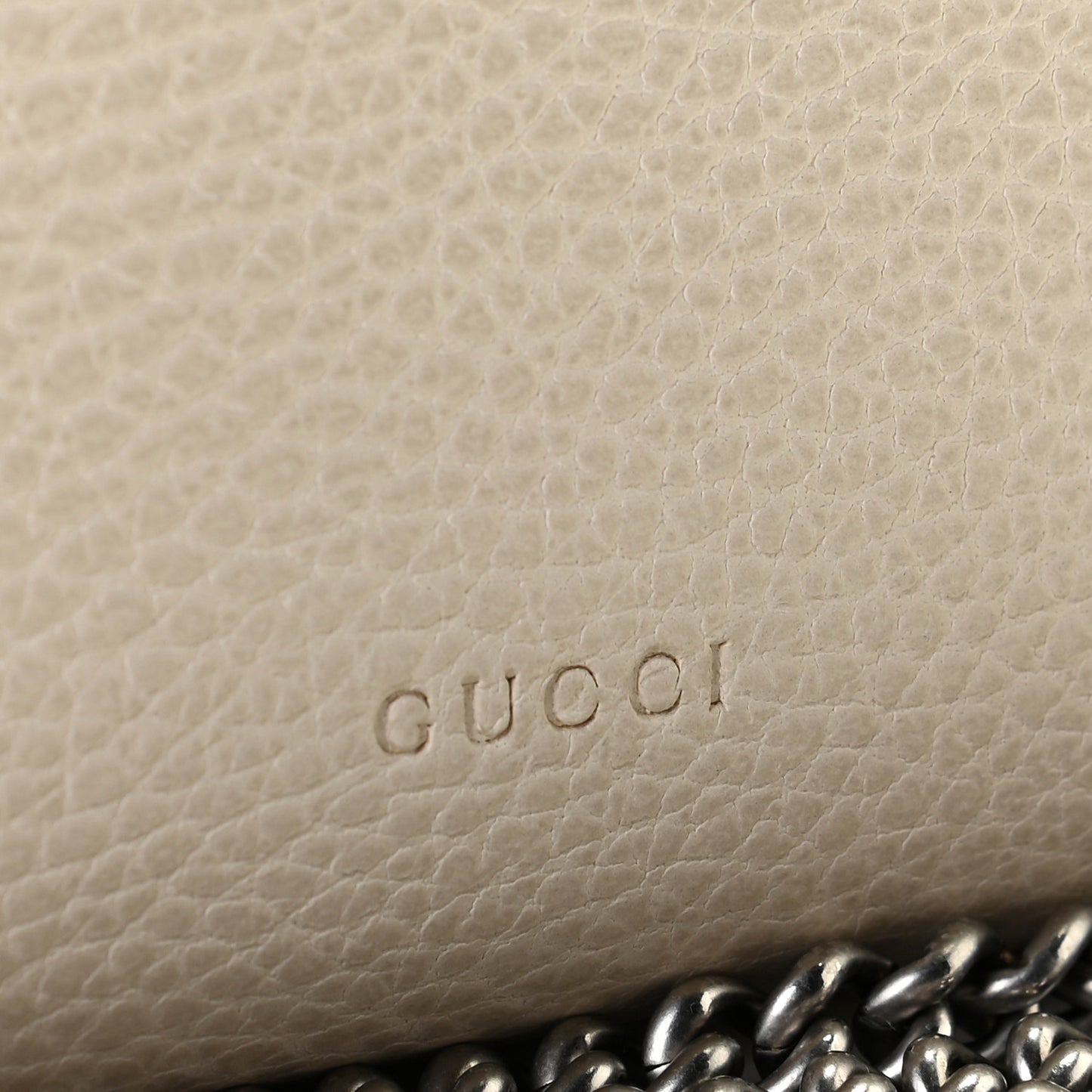 Dollar Calfskin Mini Dionysus Chain Wallet Mystic White