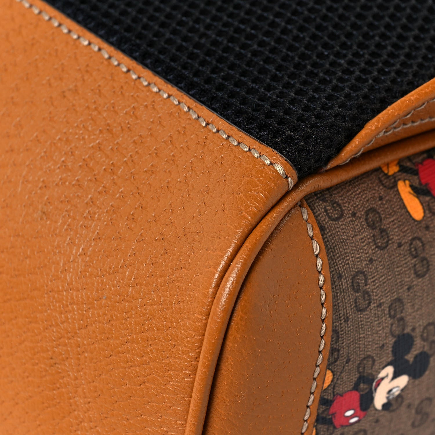 Gucci X DISNEY Mini Vintage GG Supreme Monogram Mickey Mouse Small Dome Backpack Beige Vintage Sun Oil 12 of 15