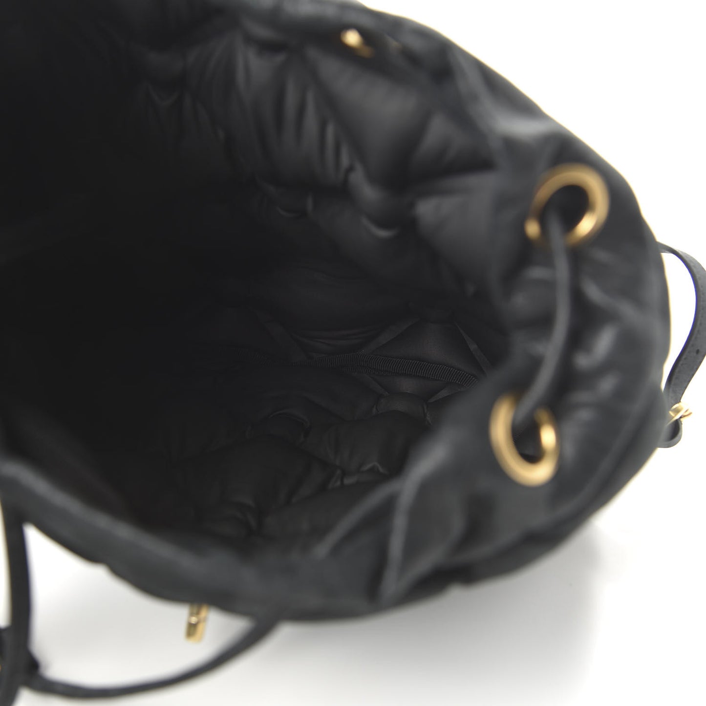 Iridescent Calfskin Quilted Chesterfield Backpack Black