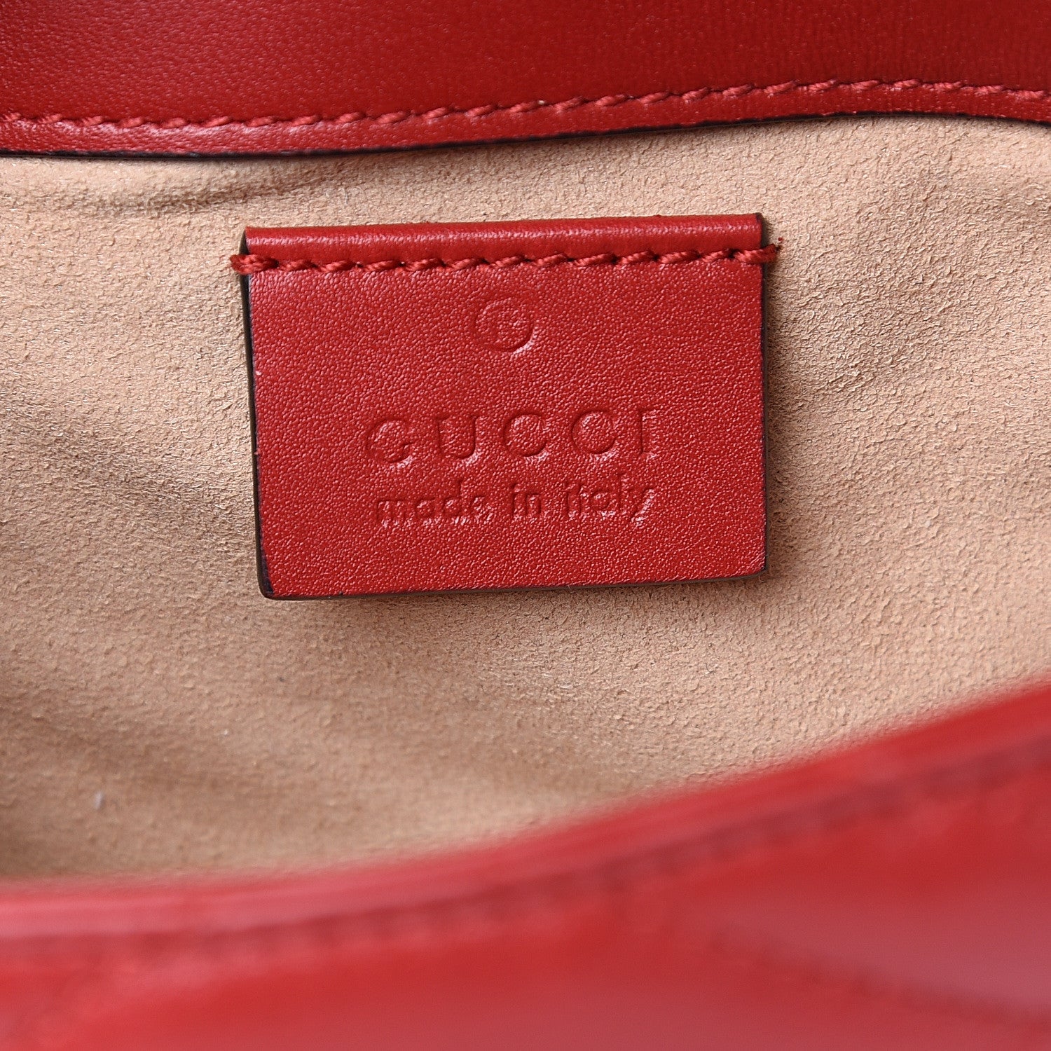 Gucci Calfskin Matelasse Super Mini GG Marmont Shoulder Bag Hibiscus Red 5 of 13