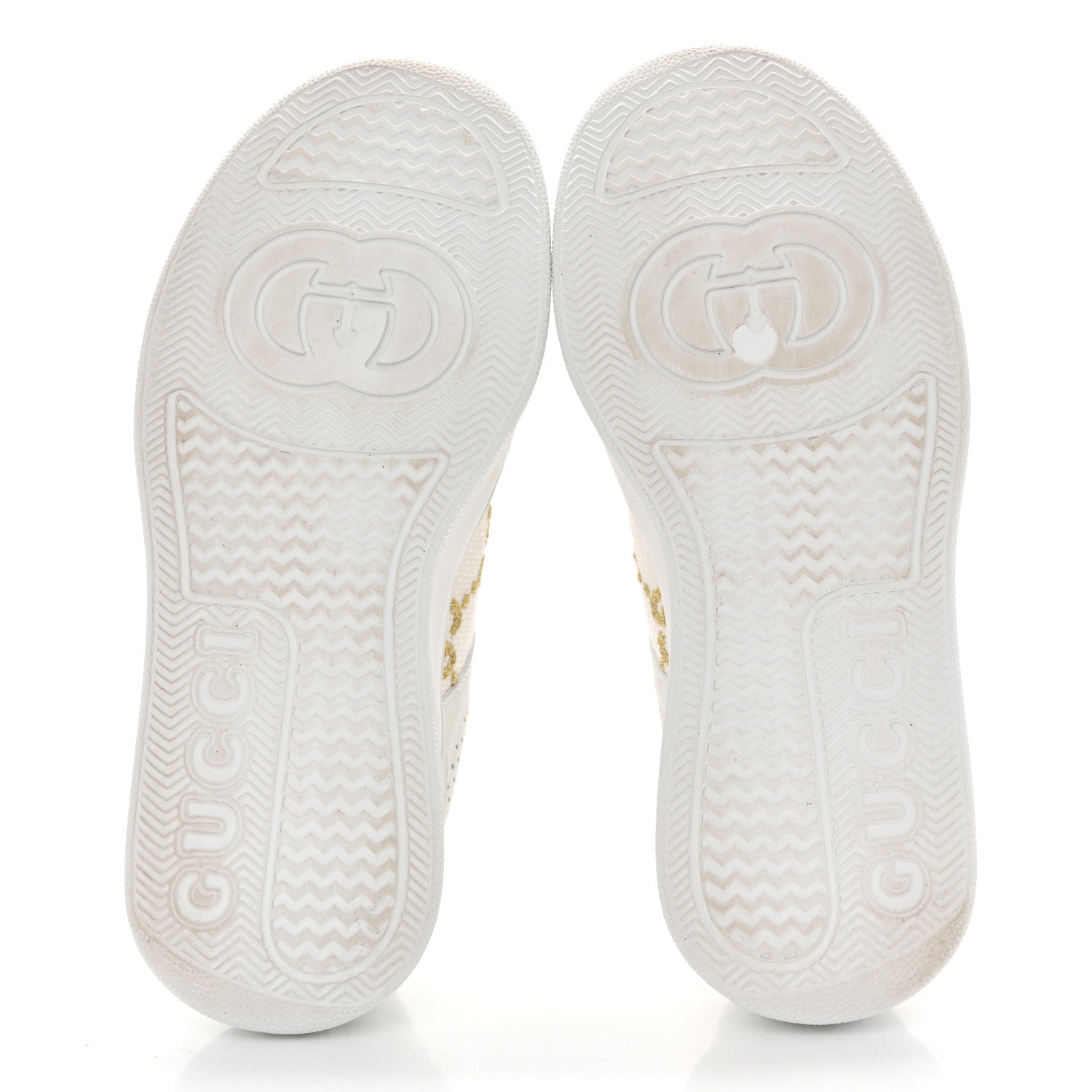 Gucci Dali Soft Calfskin GG Tennis Embossed Perforated Womens Platform 55mm Sneakers 37.5 White Gold 6 of 9