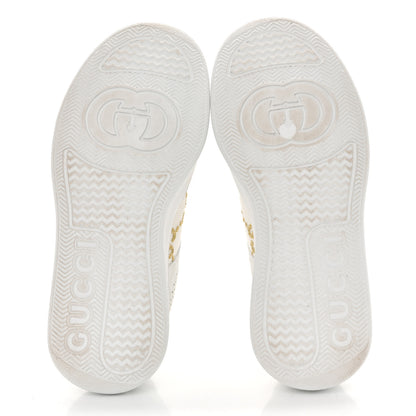Gucci Dali Soft Calfskin GG Tennis Embossed Perforated Womens Platform 55mm Sneakers 37.5 White Gold 6 of 9