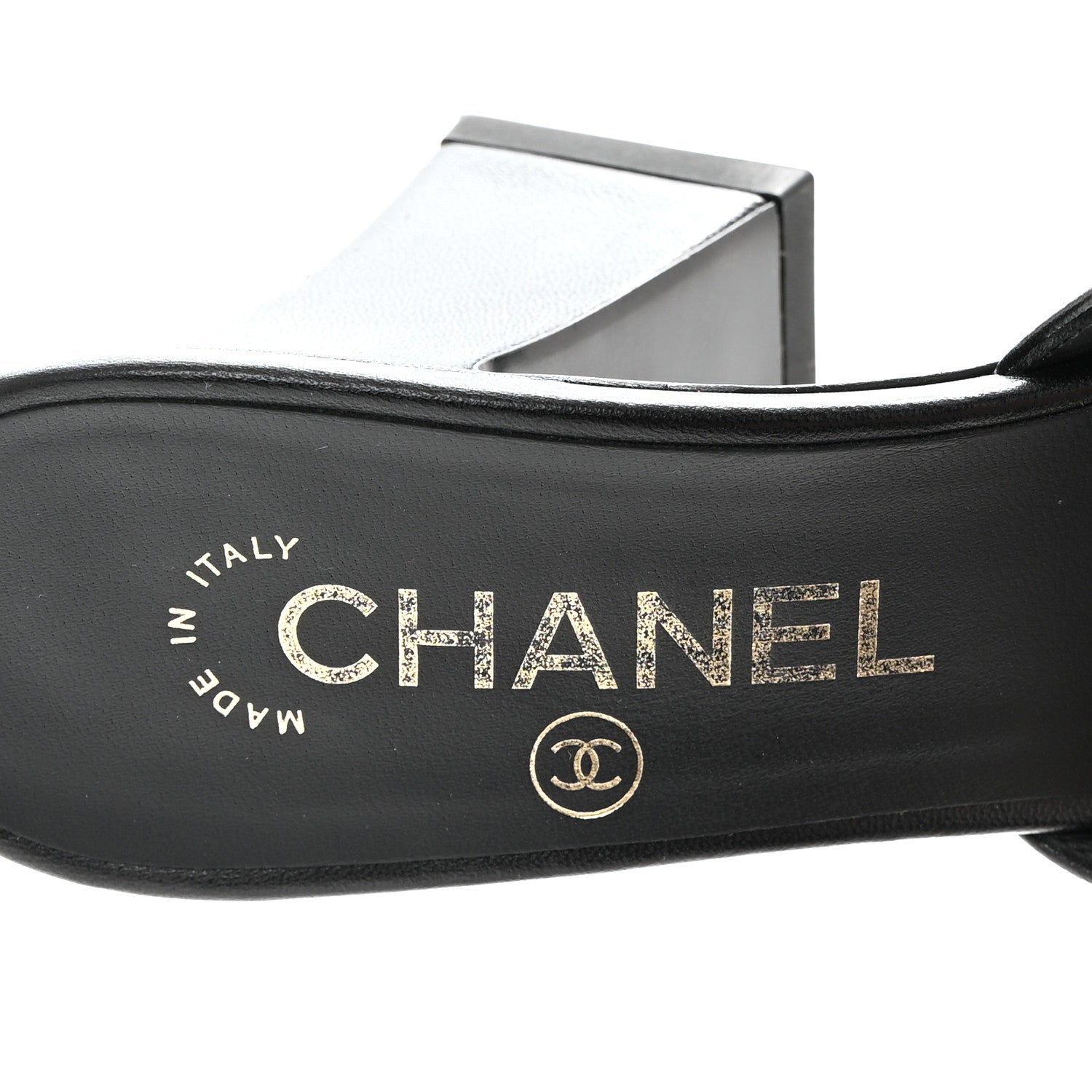 Chanel Lambskin CC Chain Mules 36.5 Black 7 of 8