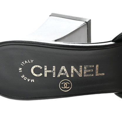 Chanel Lambskin CC Chain Mules 36.5 Black 7 of 8