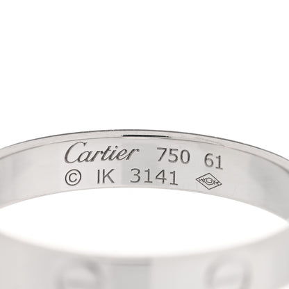 Cartier 18K White Gold 3.5mm LOVE Wedding Band Ring 61 9.5 4 of 4
