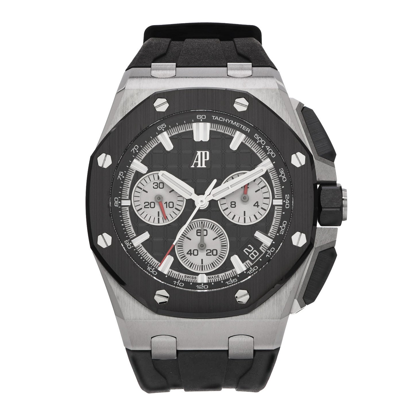 Stainless Steel Ceramic Rubber 43mm Royal Oak Offshore Chronograph Automatic Watch Black 26420SO.OO.A002CA.01