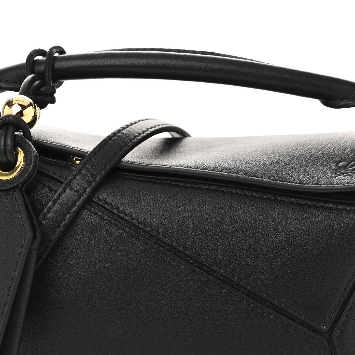 Nappa Lambskin Featherlight Mini Puzzle Bag Black