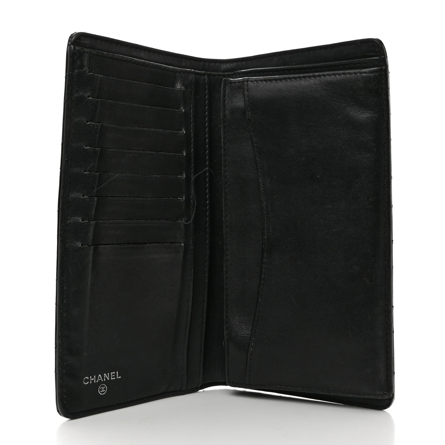 Chanel Patent Calfskin Quilted Yen Wallet Black 5 of 11